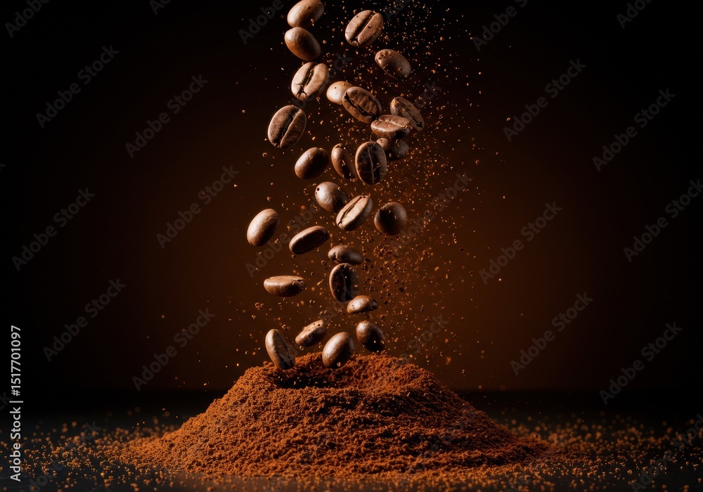 Obraz premium coffee beans in the dark