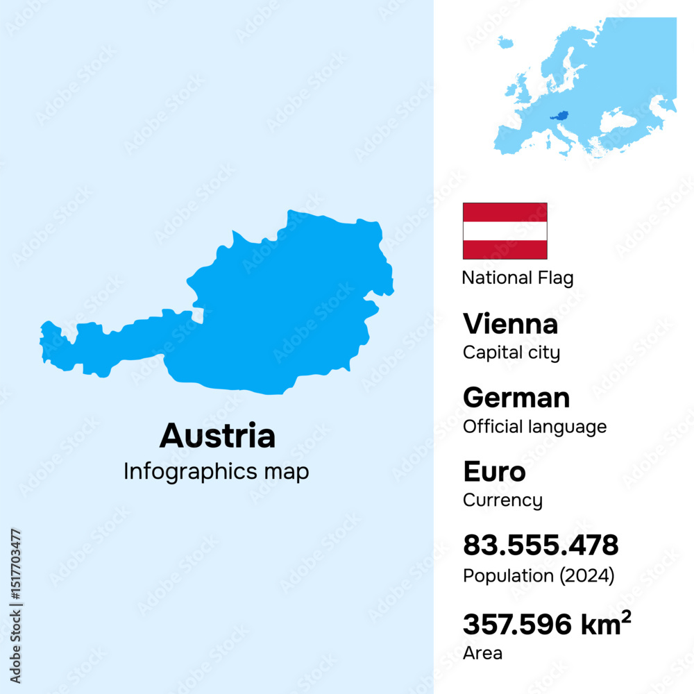 Obraz premium Austria Map Infographics Vector Illustration