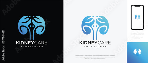 Nature kidney logo design. Kidney internal organ logo design vector icon made with lines and leaves	
