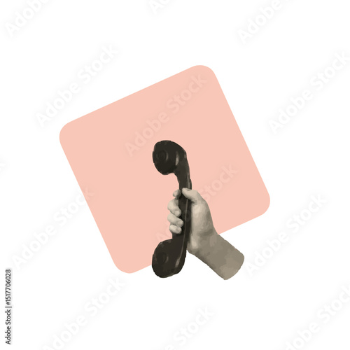 Vector illustration featuring Thinking Man Silhouette Style. Grunge, surreal and retro aesthetics blended with bold elements. Perfect for modern collage, punk zines, and edgy editorial layouts.