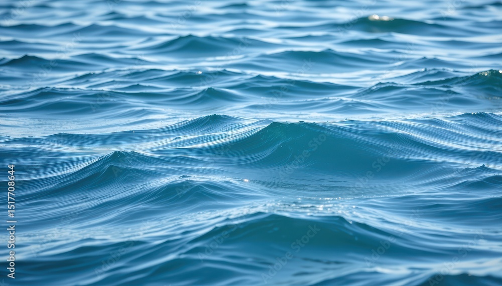Naklejka premium Serene Ocean Waves Gently Rolling Blue Water Surface Texture