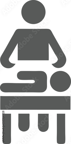 Massage Therapy Icon Depicting Relaxation and Wellness on a Table