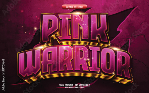 Pink warrior 3D editable text effect