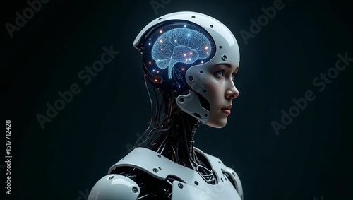 female humanoid robot with AI neuro brain