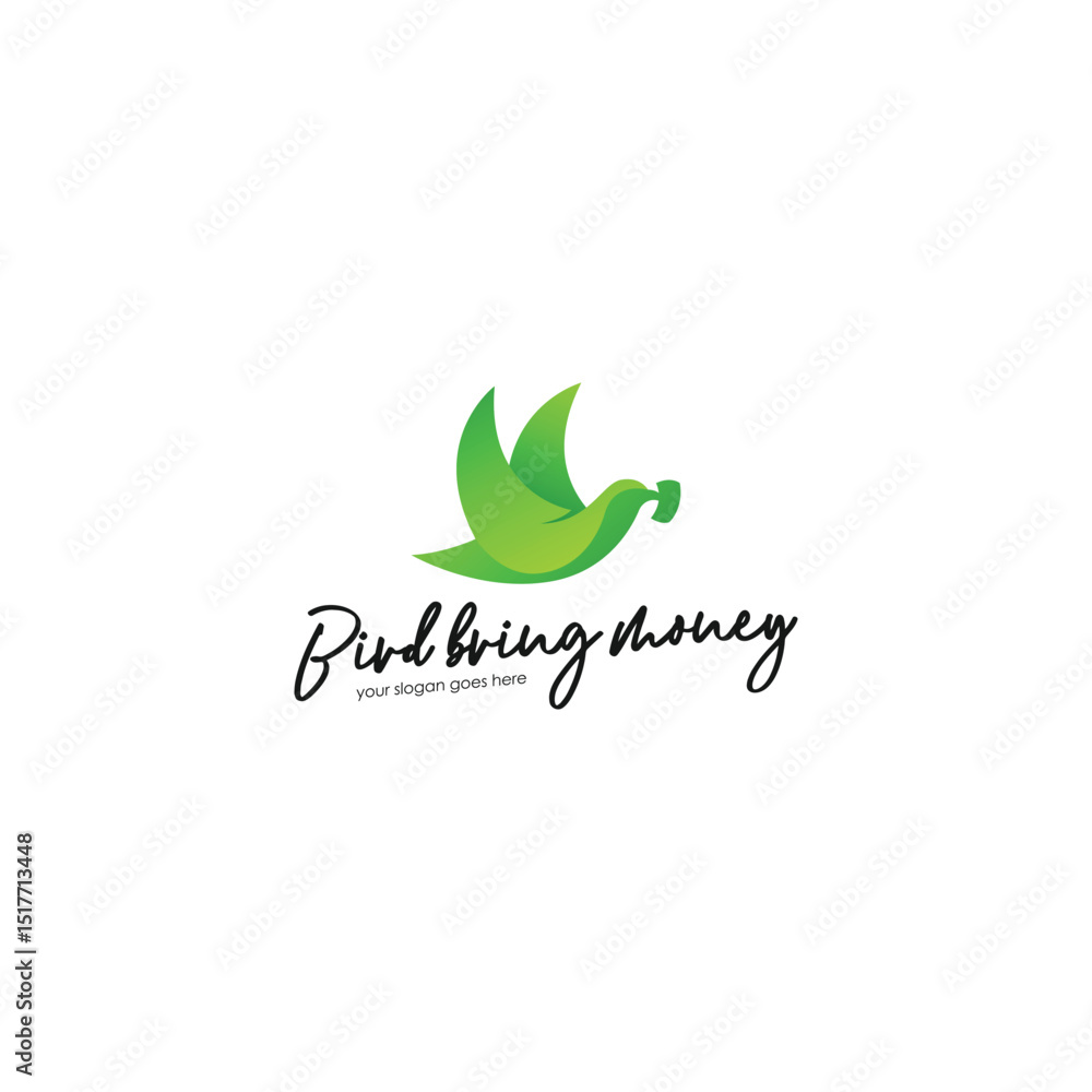 Fototapeta premium Green bird logo design template