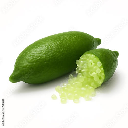 Finger Lime on white background