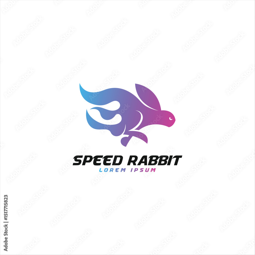 Fototapeta premium Speed rabbit logo design template