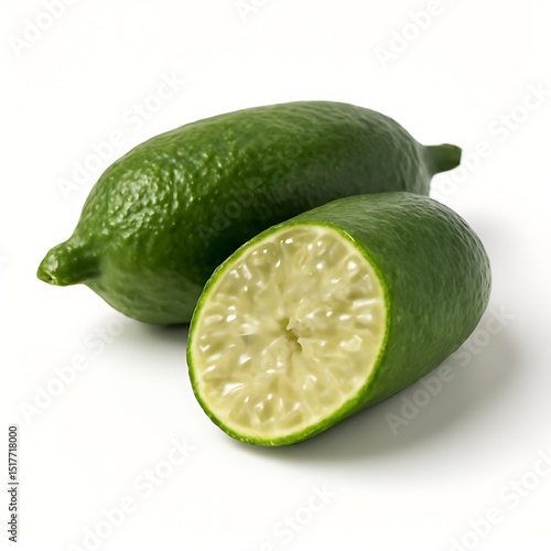 Finger Lime on white background