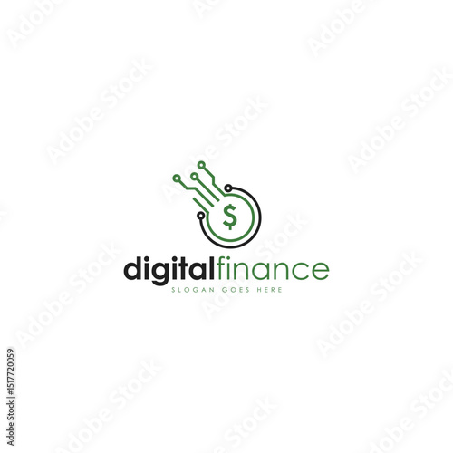 Digital finance logo design template