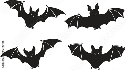 Halloween bat and bats
