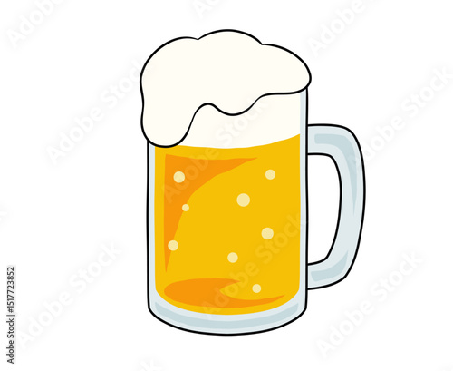 ジョッキに注がれて泡があふれているビール