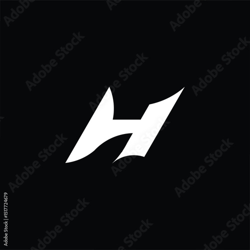 Flat style H logo in black and white, suitable for modern brands, corporate identity, startups, creative businesses, and clean professional visual branding.