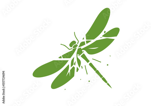 Dragonfly Flat Illustration Vector Isolated by AZ for Books, Arts, Design and Decoration Graphic Asset