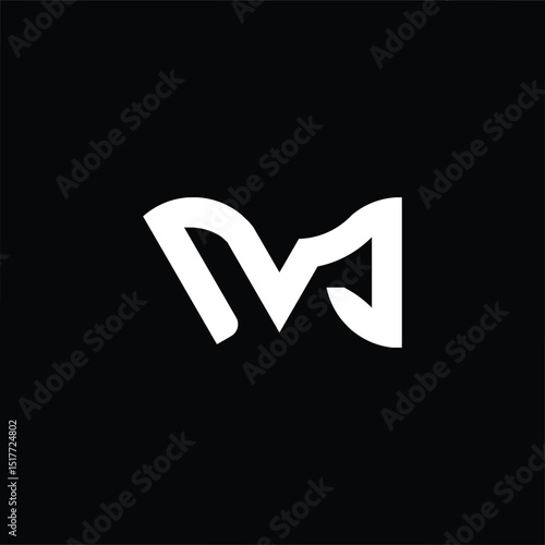 Black and white flat M logo with clean lines, ideal for branding, digital agencies, startups, modern business identity, and professional design projects.