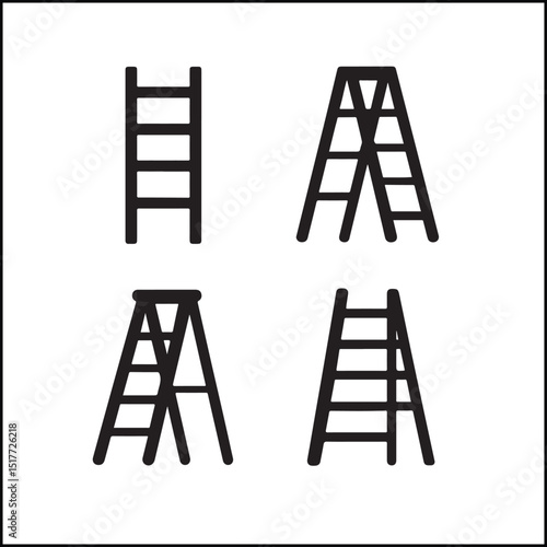 Ladders Silhouettes Icon Set