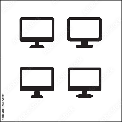 Monitors Silhouettes Icon Set