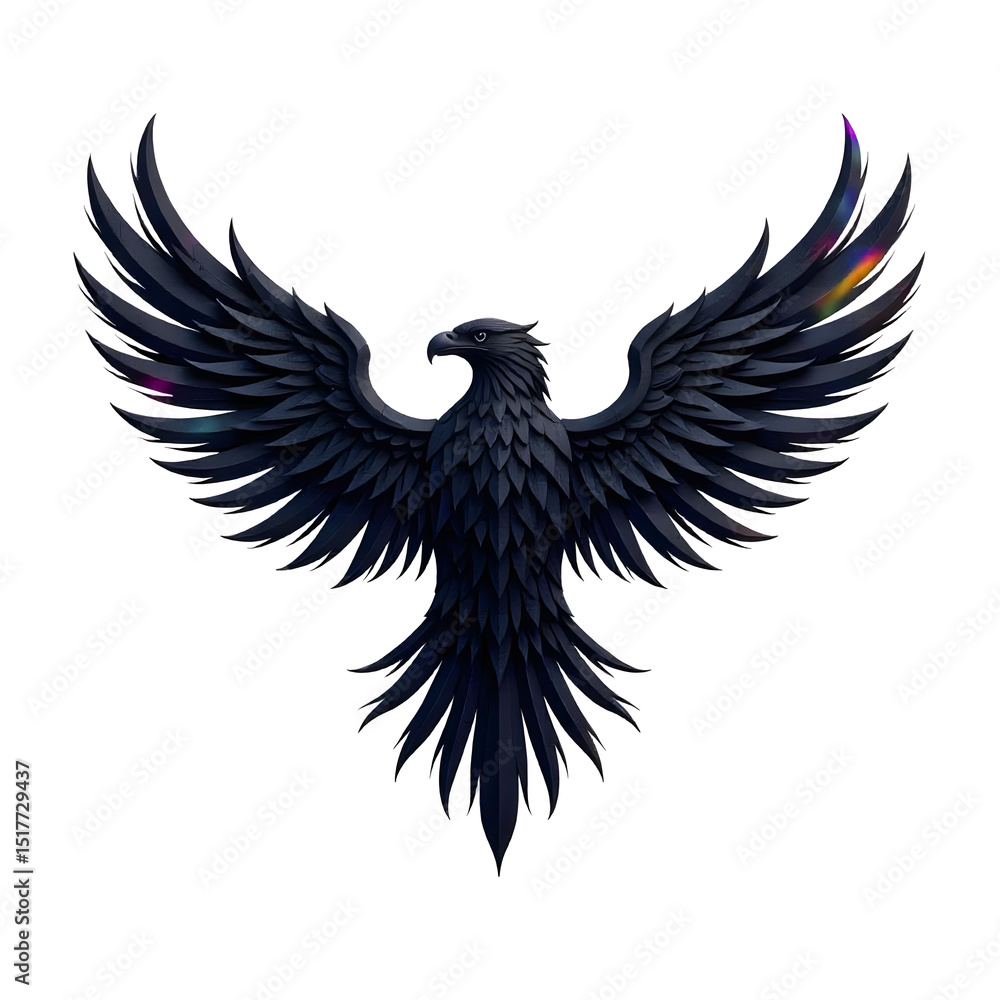 Obraz premium Black eagle emblem design with orange gradient accents high resolution image
