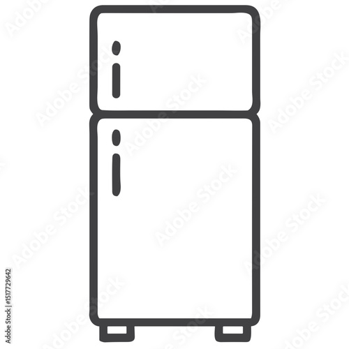 Refrigerator icon for kitchen appliance websites, home equipment blogs, interior design platforms, food storage guides and apartment essential presentations