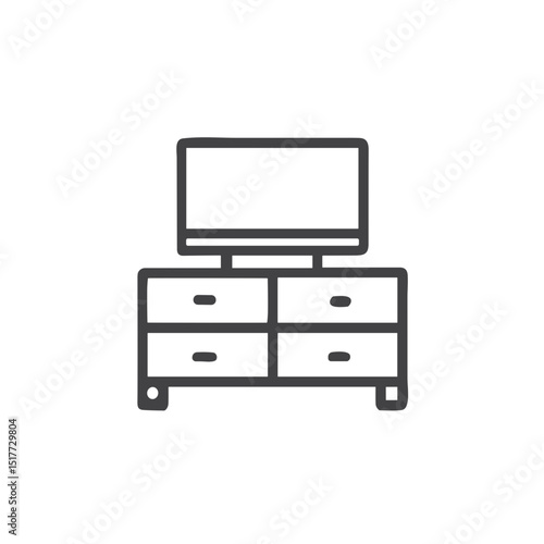 TV stand with storage icon for living room furniture websites, entertainment center blogs, media setup guides, home theater planning and apartment essentials catalogs