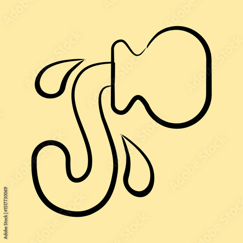 Icon aquarius the water bearer. Zodiac horoscope elements. Icon in hand drawn style.