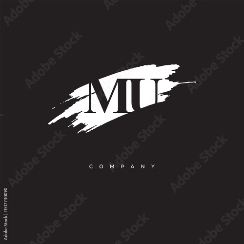 MU Brush Monogram Logo – Creative Minimalist Letter mark for Luxury Branding & Elegant Identity Design"
