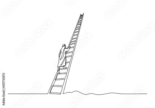 Jacob's dream interpreted as a continuous line drawing in black