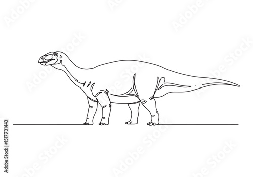 Elegant lystrosaurus illustration crafted with continuous line a