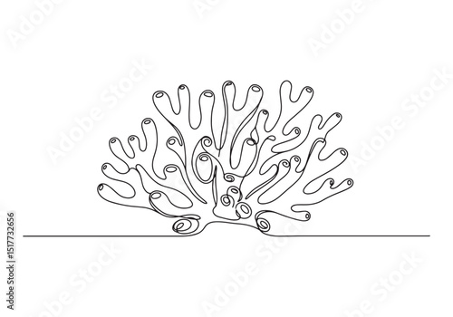 Abstract Continuous Line Drawing of Alien Coral Forms for Minima