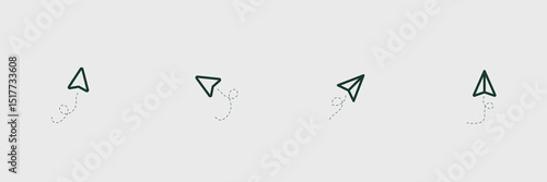 Paper airplane line icon. modern. 4 type, simple design.Vector illustration