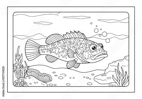 Detailed Stonefish Coloring Page for Marine Life Enthusiasts and