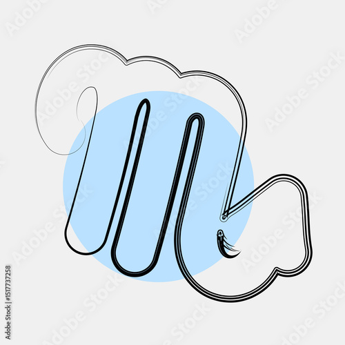 Icon scorpio. Zodiac horoscope elements. Icon in color spot style.