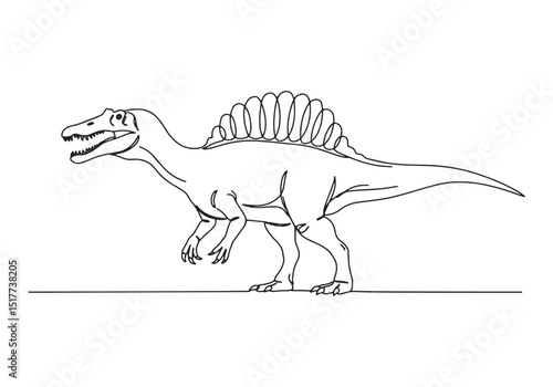 Spinosaurus dinosaur outline drawing, showcasing prehistoric ani