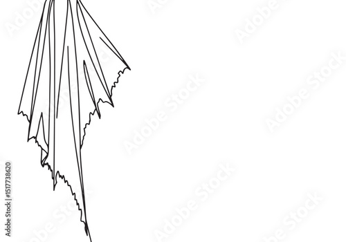 Elegant illustration of a torn veil descending, rendered in a mi