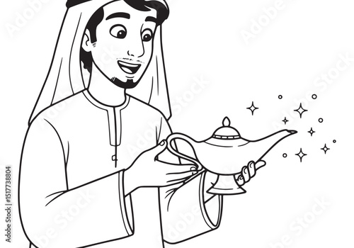 Enchanting Arabian Nights, A Young Man and the Magic Lamp Colori