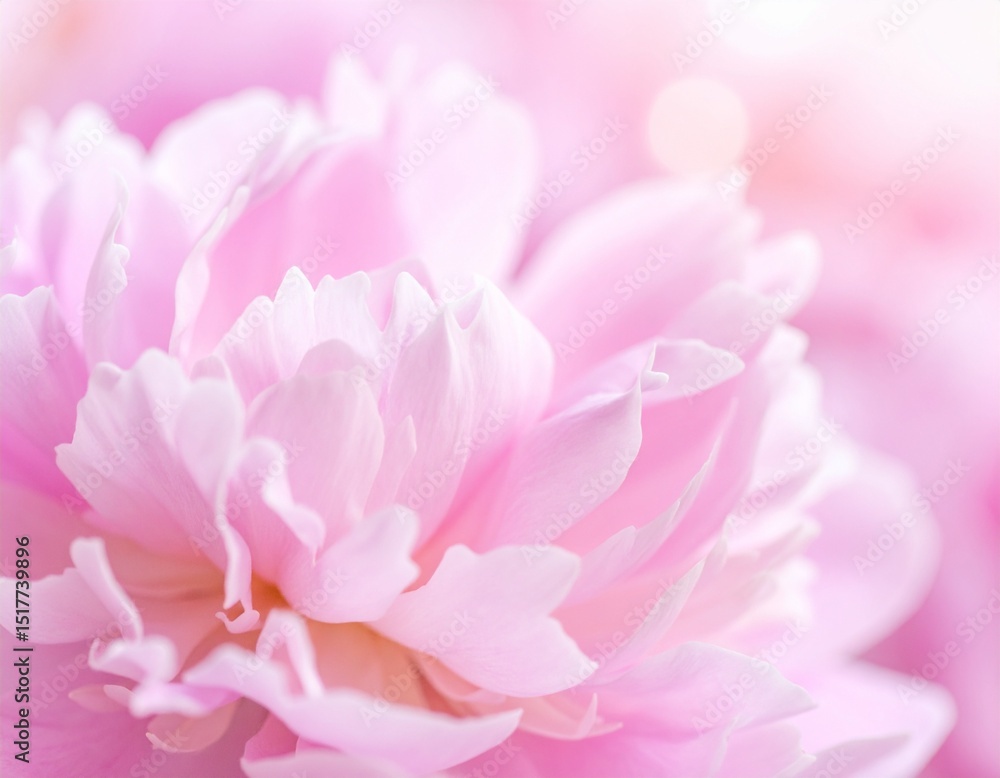 Obraz premium Macro shot of orchid-colored peony flower in bloom, soft sunlight