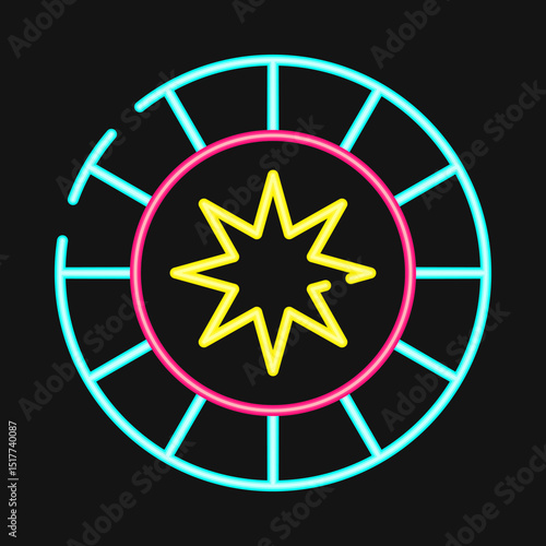 Icon astrological sign. Zodiac horoscope elements. Icon in neon style.