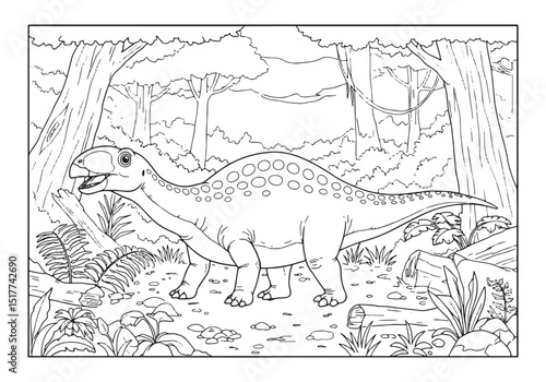 Doleserpeton coloring page in the jungle environment for kids ac