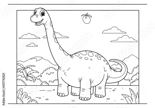Delightful Brachiosaurus Ready to be Colored in a Charming Color