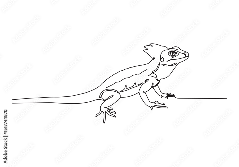 Fototapeta premium Elegant Basilisk Lizard Portrayal, A Black and White Continuous