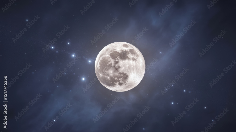 Moon amidst stars and planets, a tranquil celestial alignment in the night sky. Moon amidst stars and planets, a tranquil celestial alignment in the night sky.