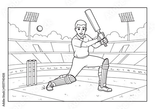 A male cricket athlete poised to strike in a black and white col