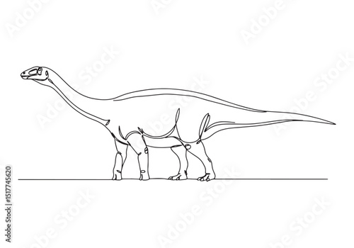 Elegant Temnodontosaurus Illustration in Continuous Line Drawing
