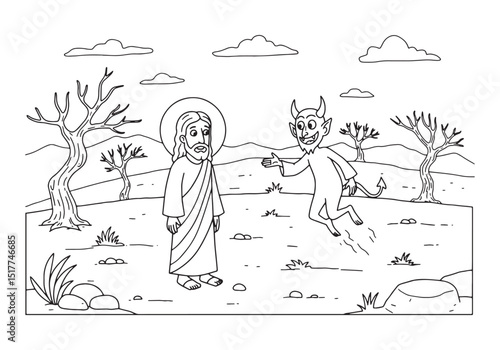 The temptation of Jesus Christ by the devil in the wilderness il