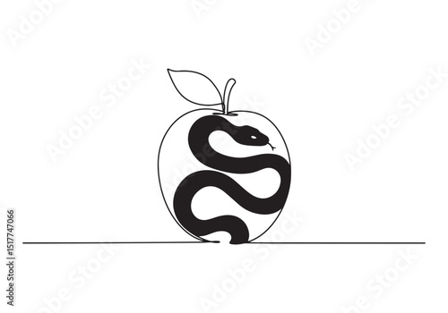 Symbolic representation of temptation and knowledge serpent with