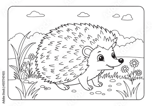Adorable hedgehog coloring page for kids and adults to enjoy a r