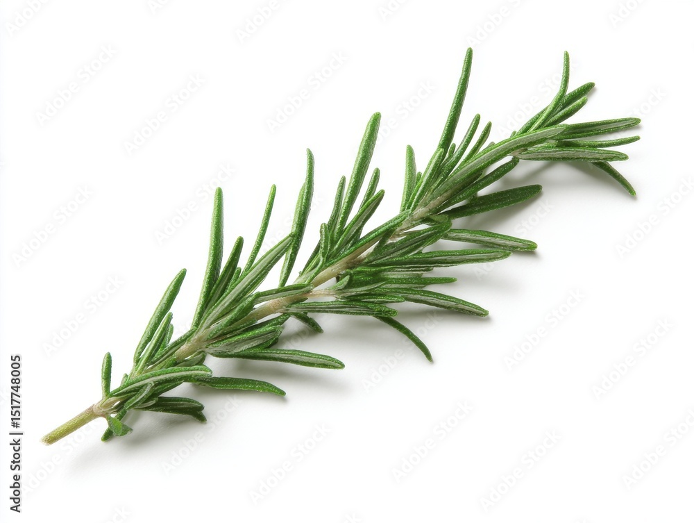 Fototapeta premium Fresh rosemary herb sprig isolated on white background 