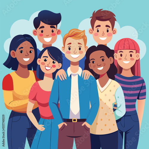 Diverse Group of Smiling People Together