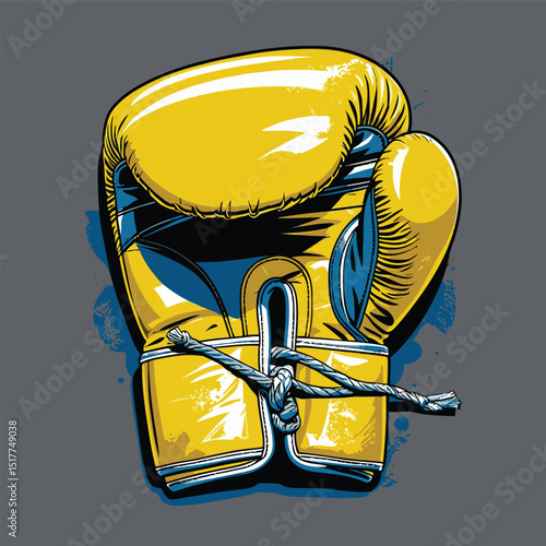 boxing gloves vector art comic style for graphic design
