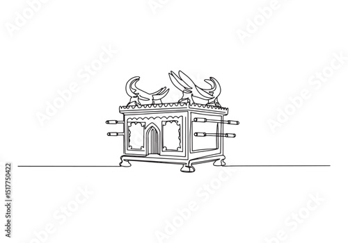 Elegant one-line drawing of The Ark of the Covenant Illustration