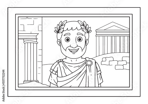 Engaging caesar coloring page for kids and roman history enthusi